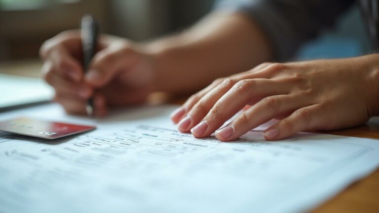 A cet âge, votre ado peut ouvrir un compte en banque sans vous Mains d'une personne écrivant attentivement sur un document en papier.